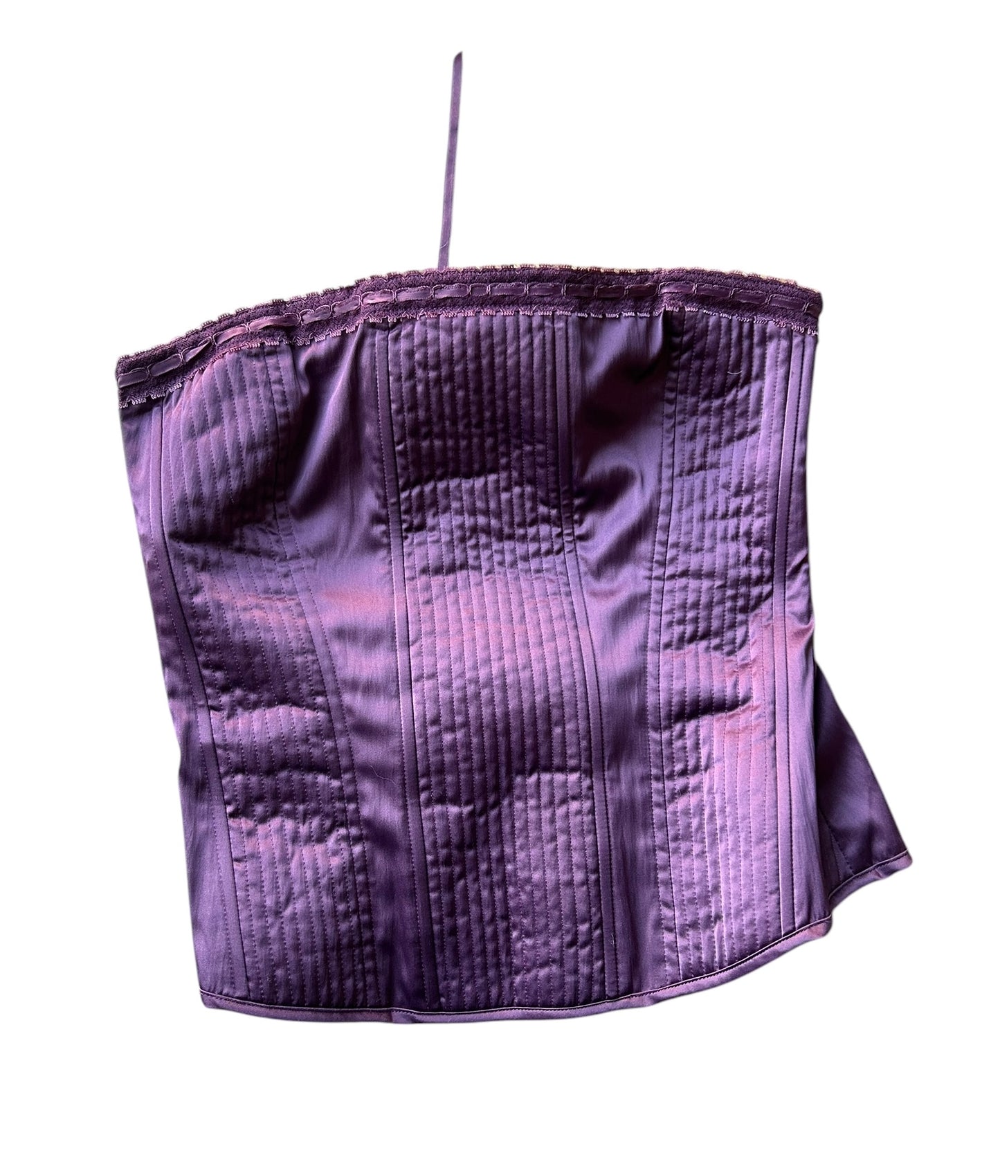 Topshop aubergine satin corset 8
