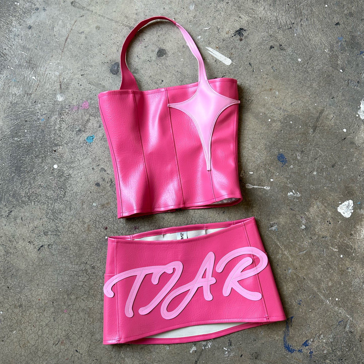 Faux leather mini