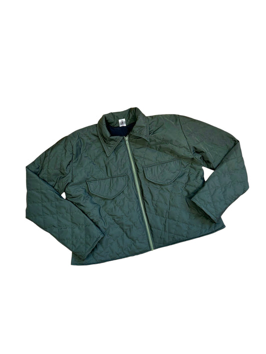 Quilted green crop jacket M/L