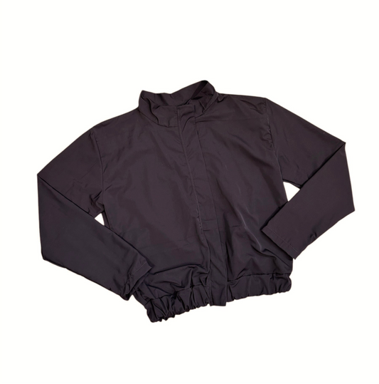 Brown nylon zip up track jacket XS/S