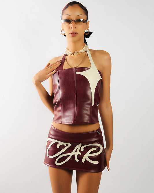 Faux leather mini