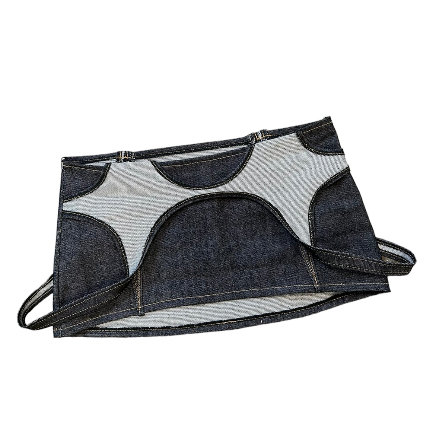 Contrast denim mini