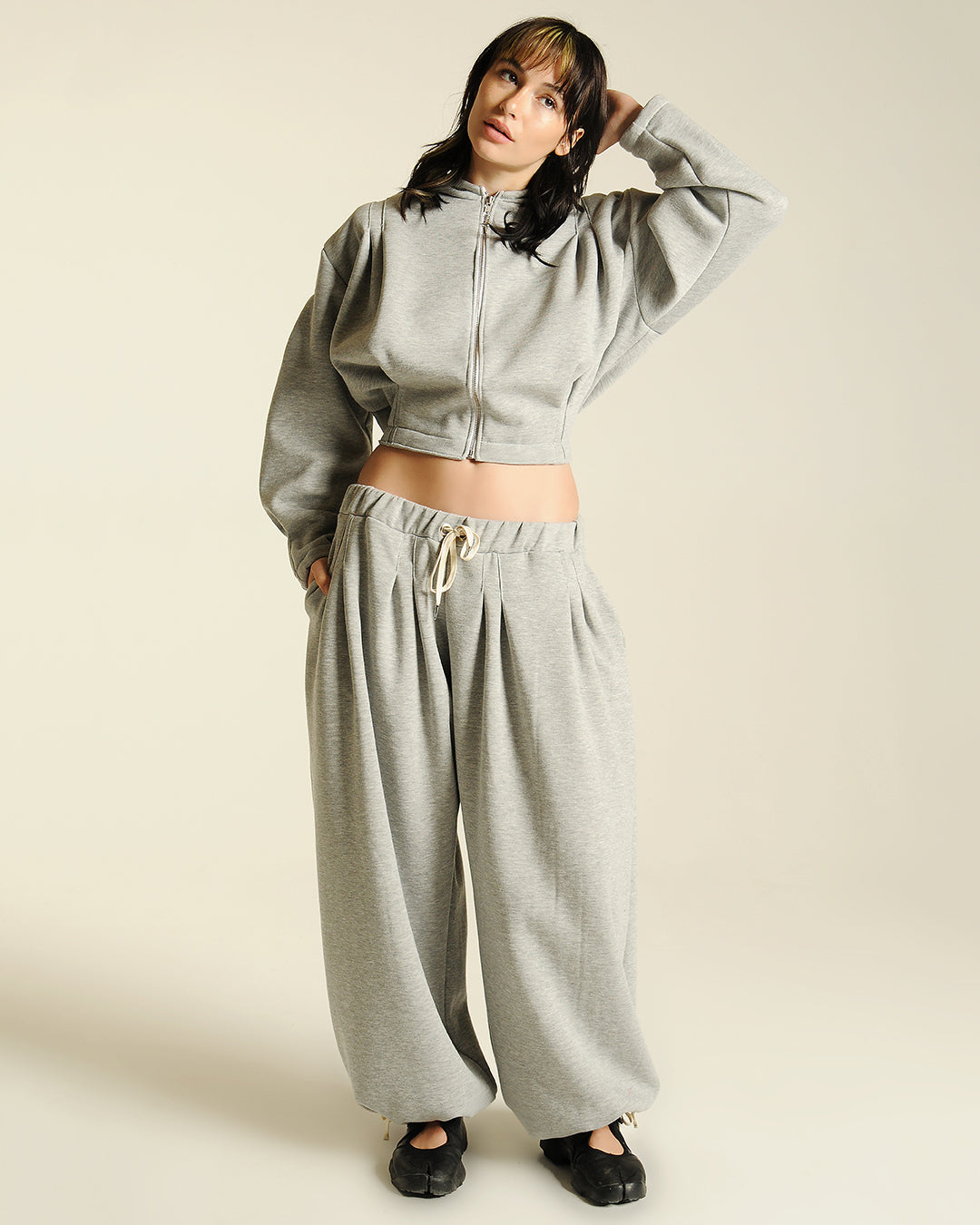 Box pleat sweats