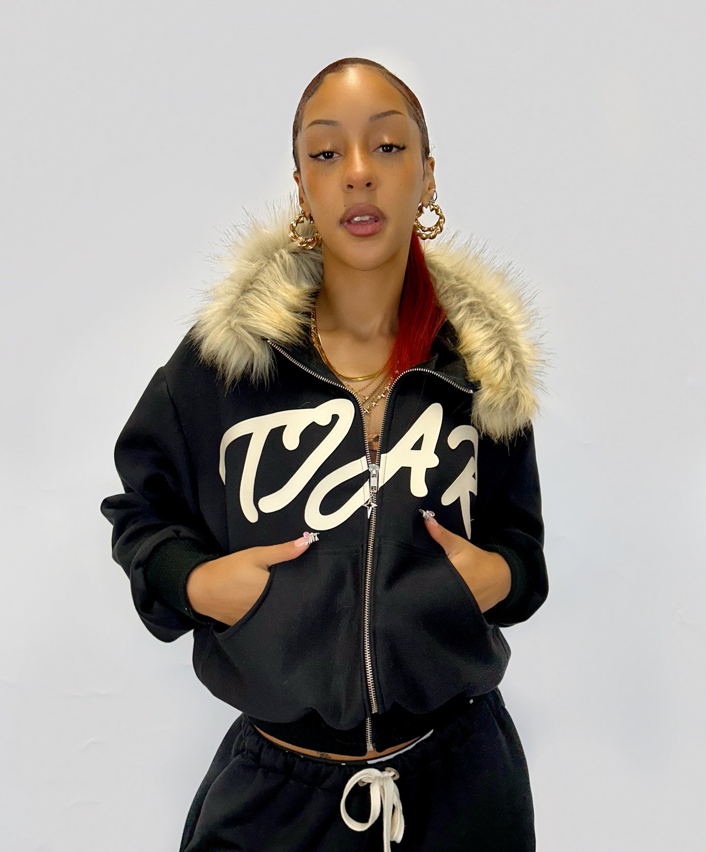 Fluffy zip up