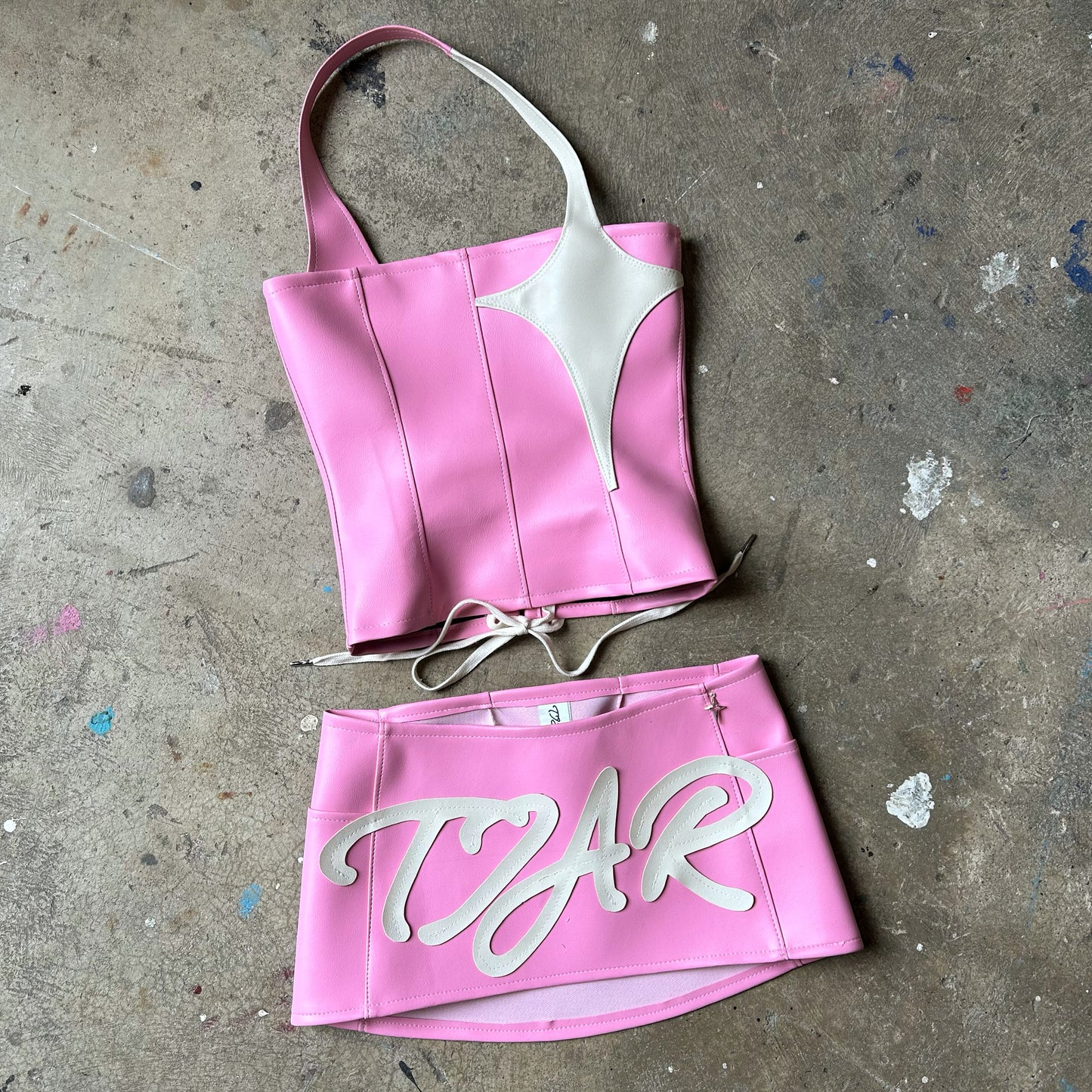 Faux leather mini