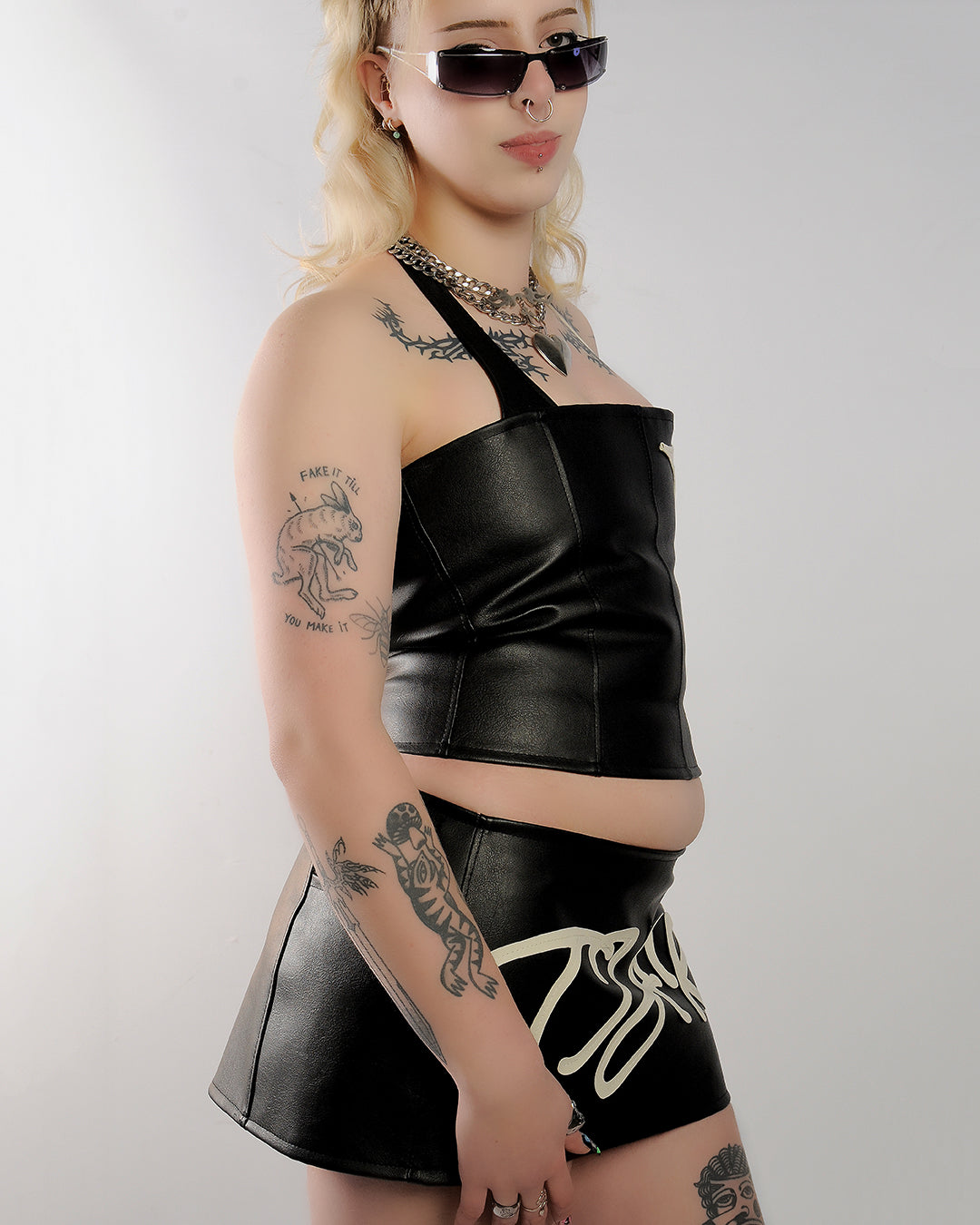 Faux leather mini
