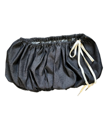 Black denim bubble skirt