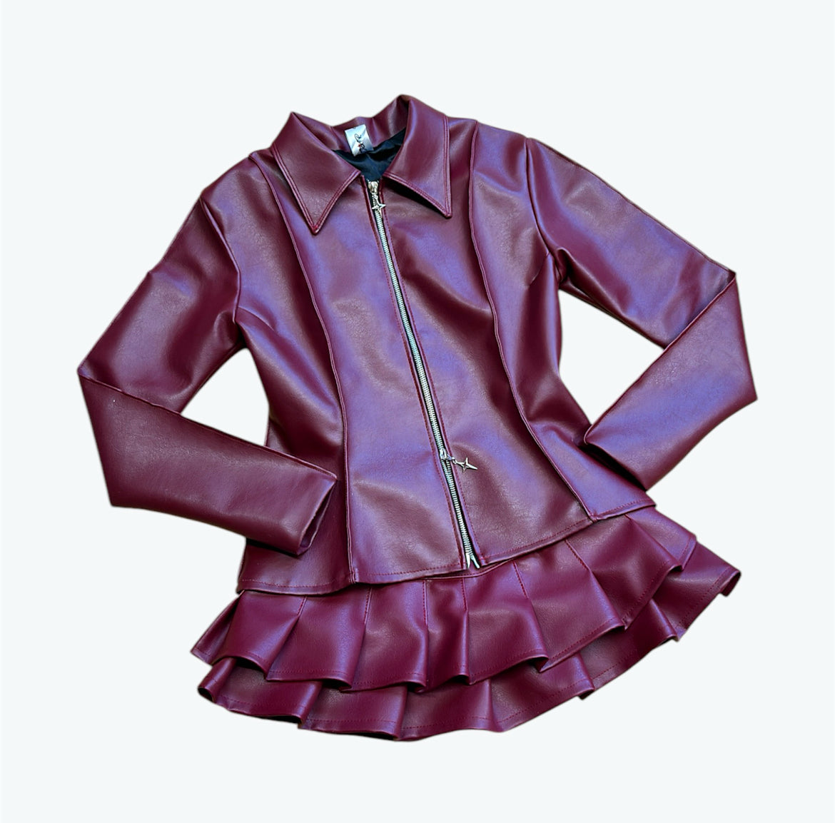 Cherry wine pleated mini