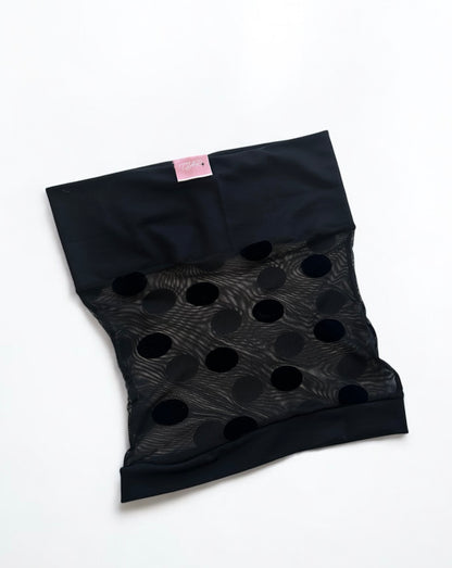 Polka mesh tube top