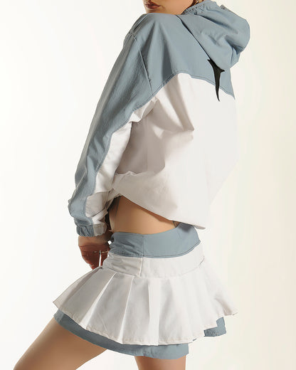 Nylon pleated skirt- cloud