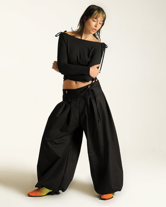Box pleat baggies - BLACK S, Short