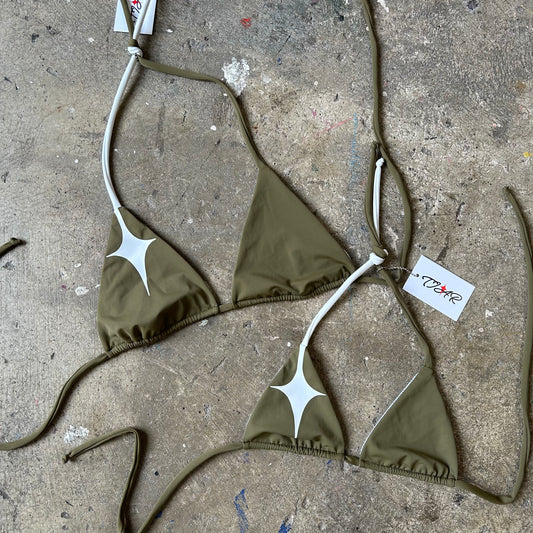 Star kini tops - Khaki / Ivory