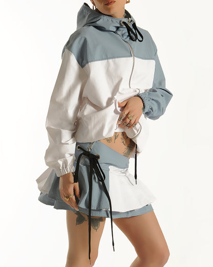 Nylon pleated skirt- cloud