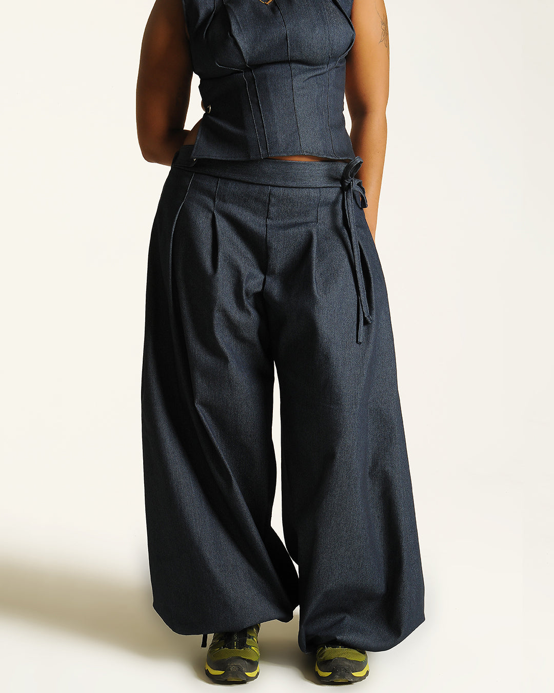 Box pleat baggies - Denim