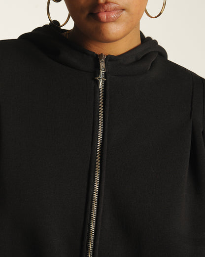 Box pleat cinch hoodie