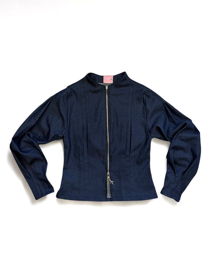 Box pleat zip down shirt