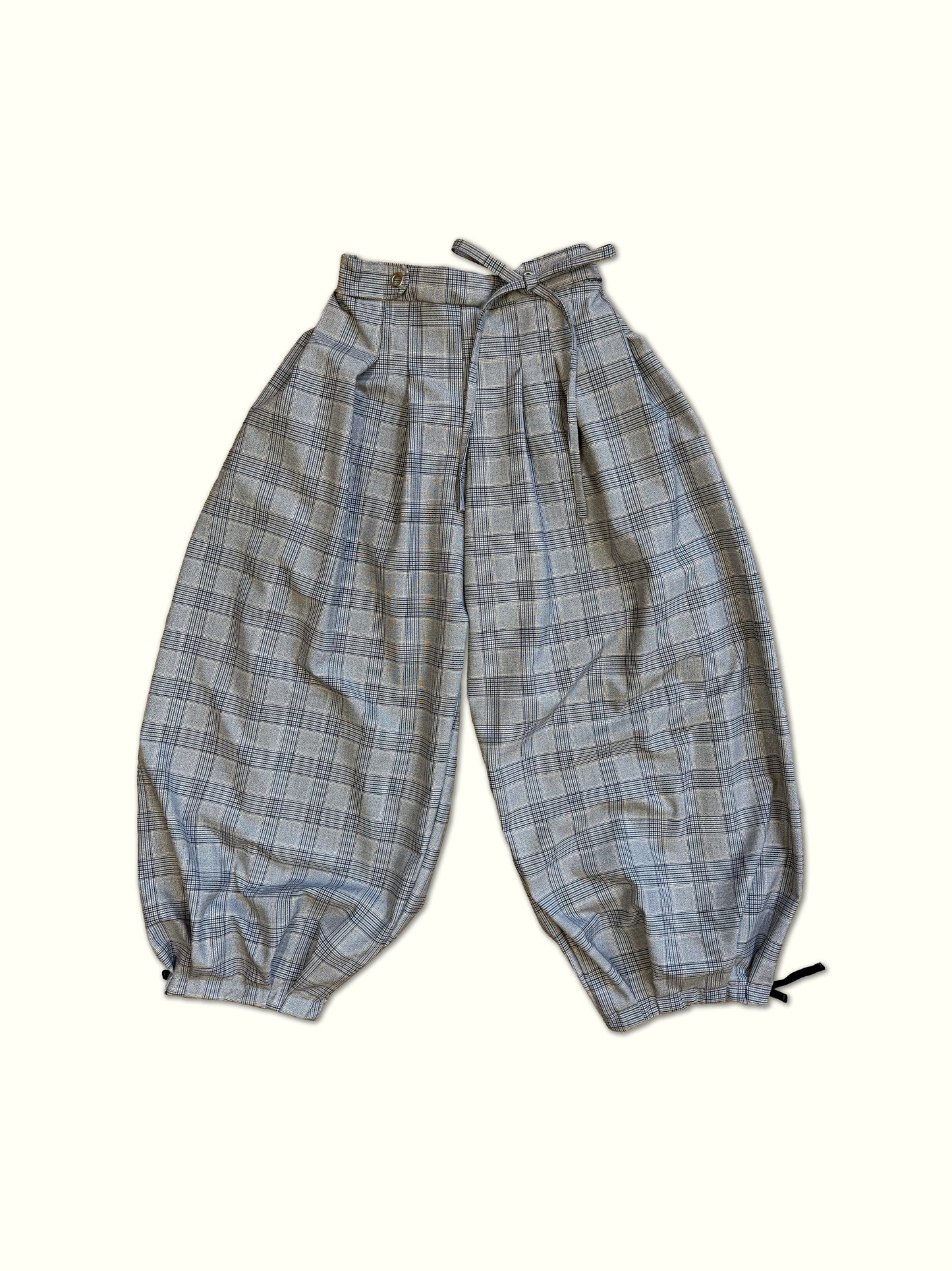 Box pleat baggies - Grey check