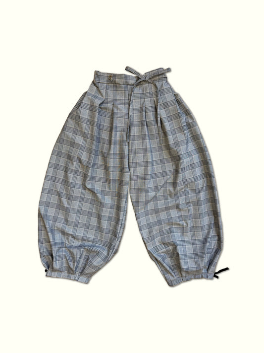 Box pleat baggies - Grey check