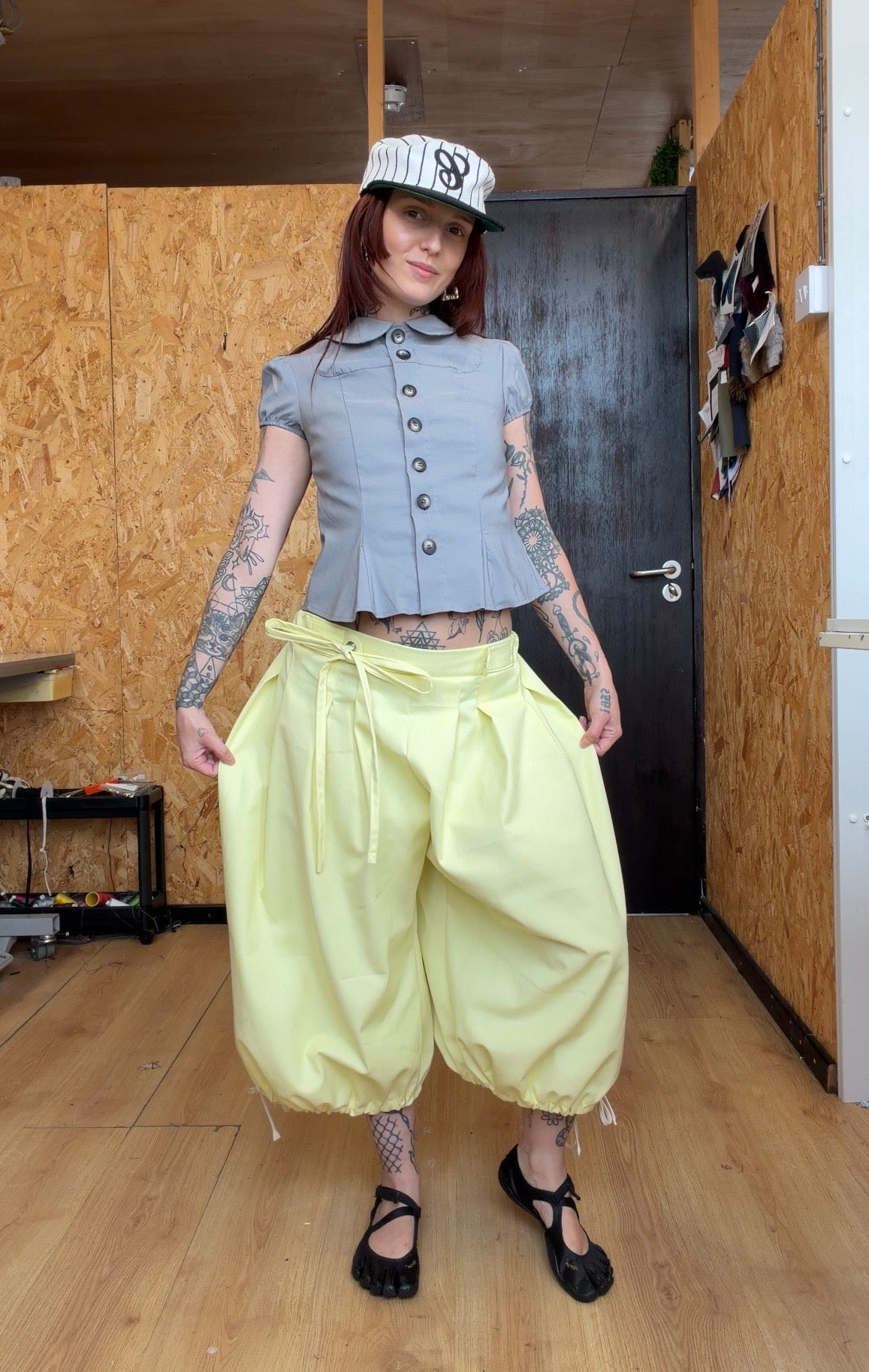 Box pleat baggies- sage, black, cream, grey, butter yellow & fuschia