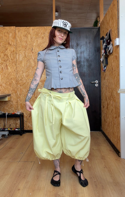 Box pleat baggies- sage, black, cream, grey, butter yellow & fuschia
