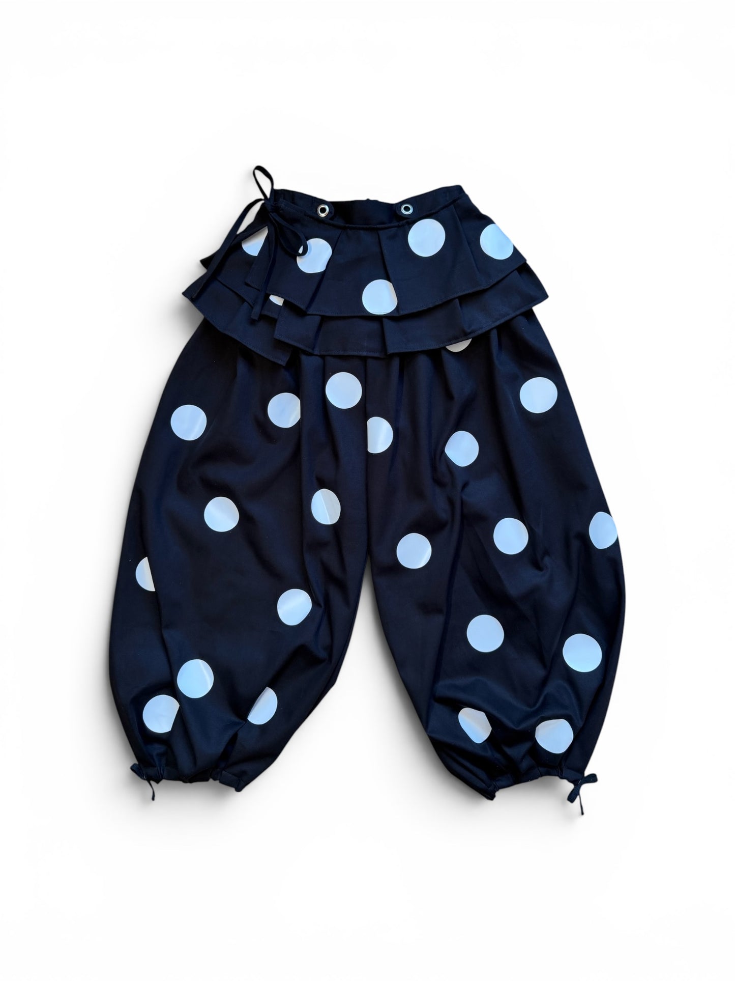 Printed polka pleated skirt