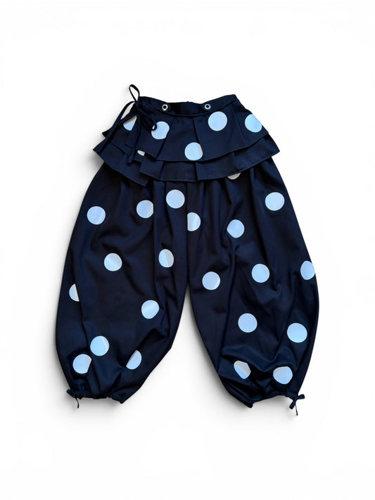 Printed polka pleated skirt