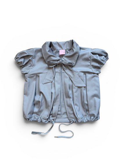 Bow bubble sleeve jacket