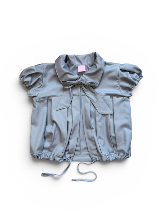 Bow bubble sleeve jacket