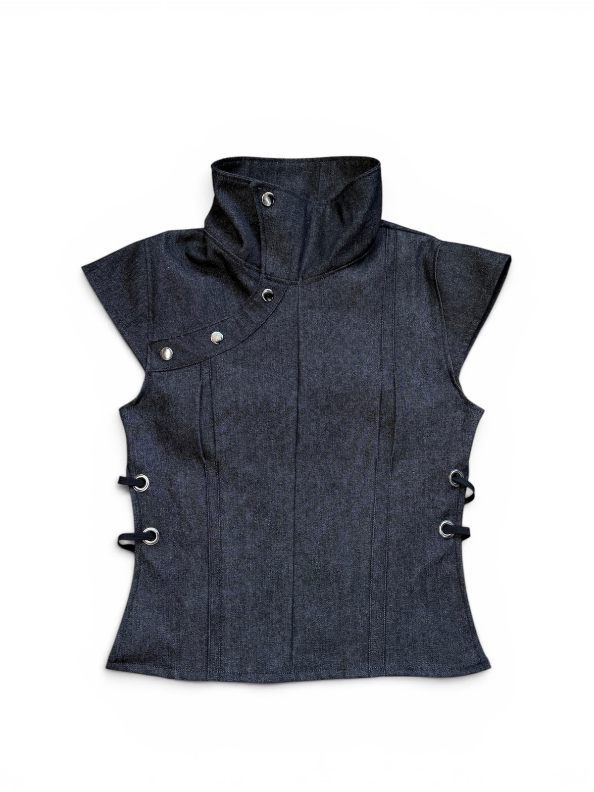 Box Pleat Shirt Grey Denim XXL