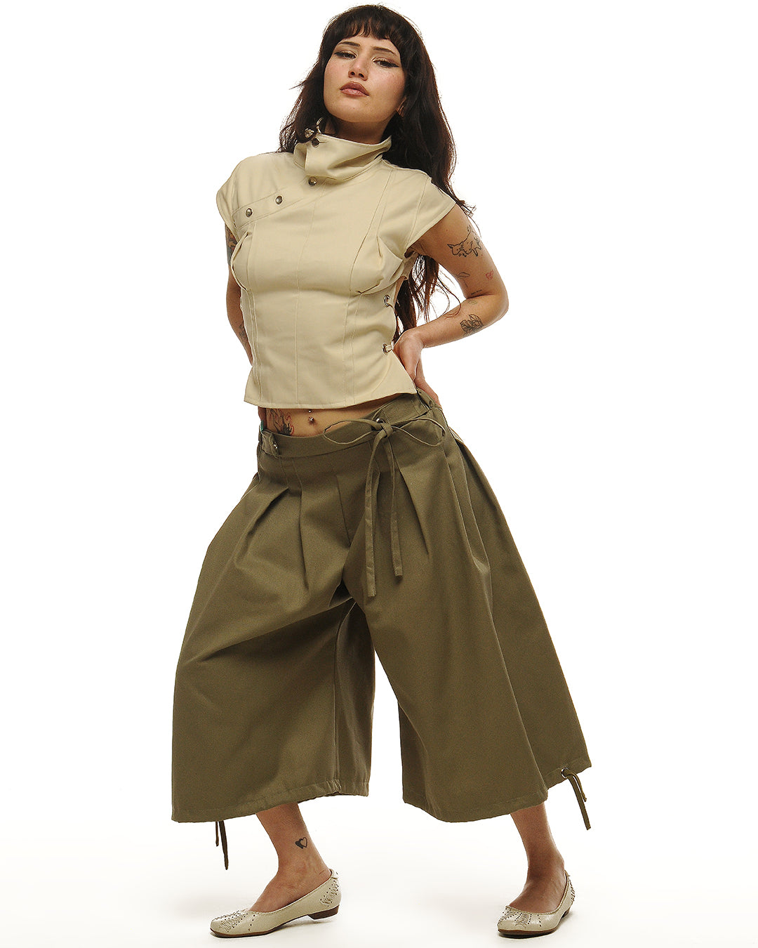 Box pleat culottes