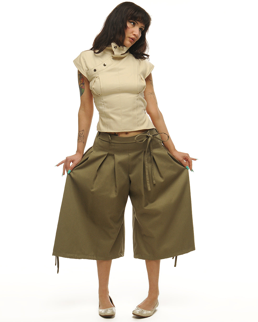 Box pleat culottes