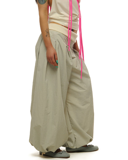 Ribbed box pleat baggies