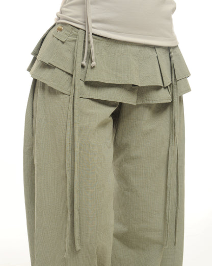 Cotton pleated add on skirt