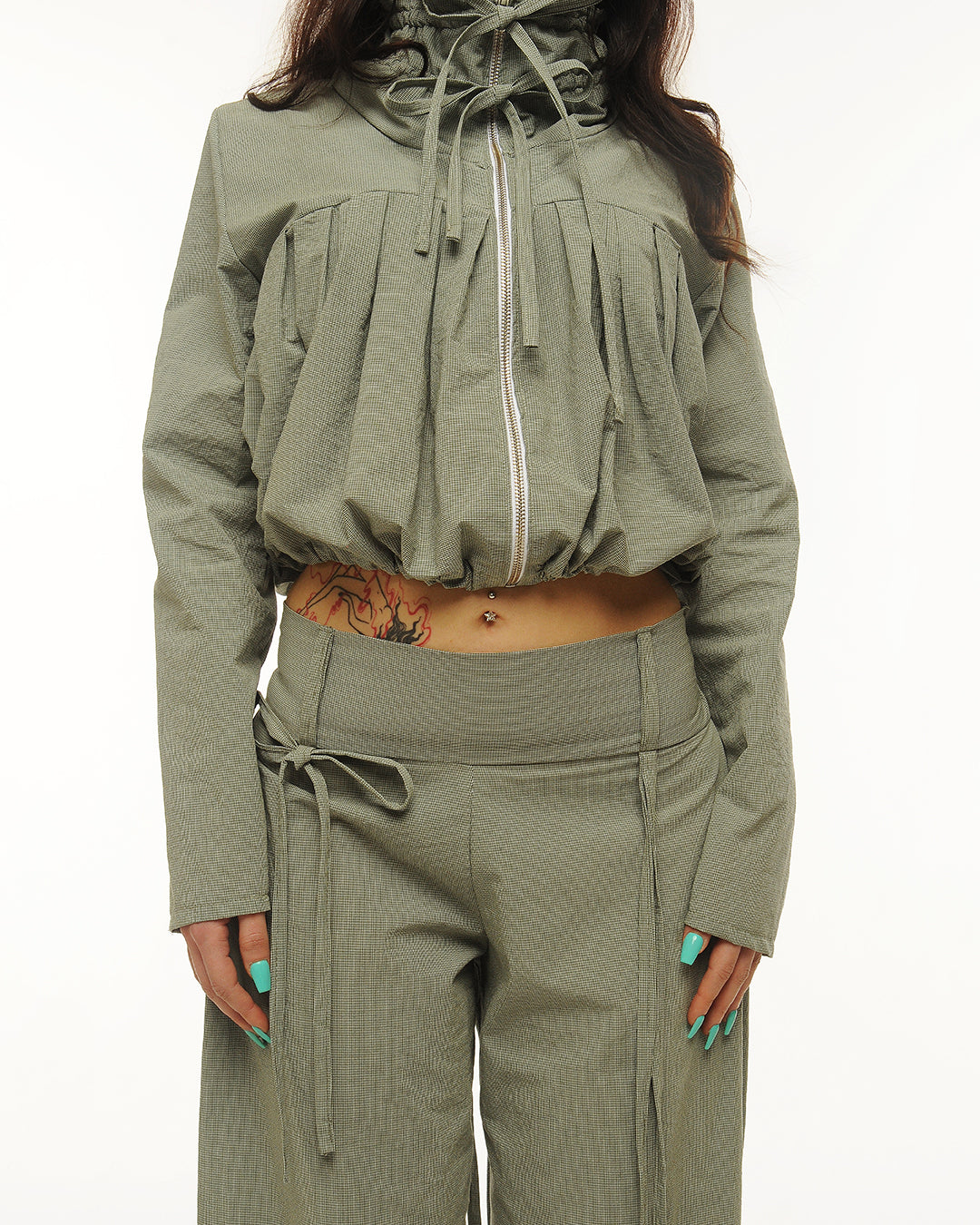 Cotton bubble zip up