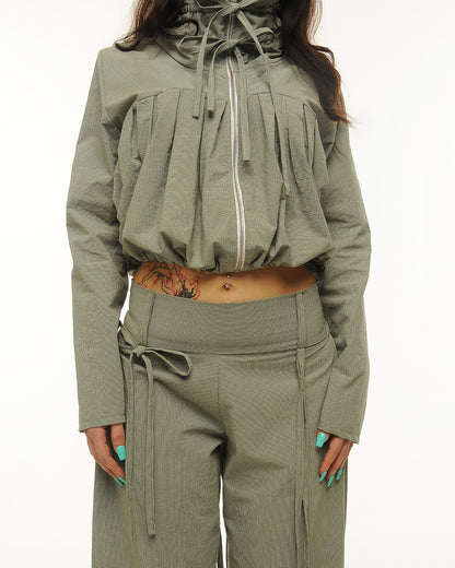 Cotton bubble zip up