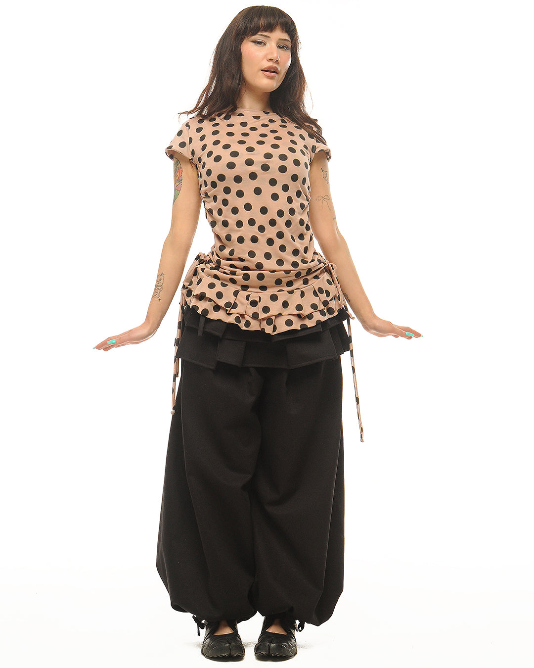 Polka pleat top