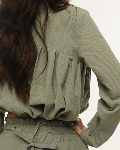 Cotton bubble zip up