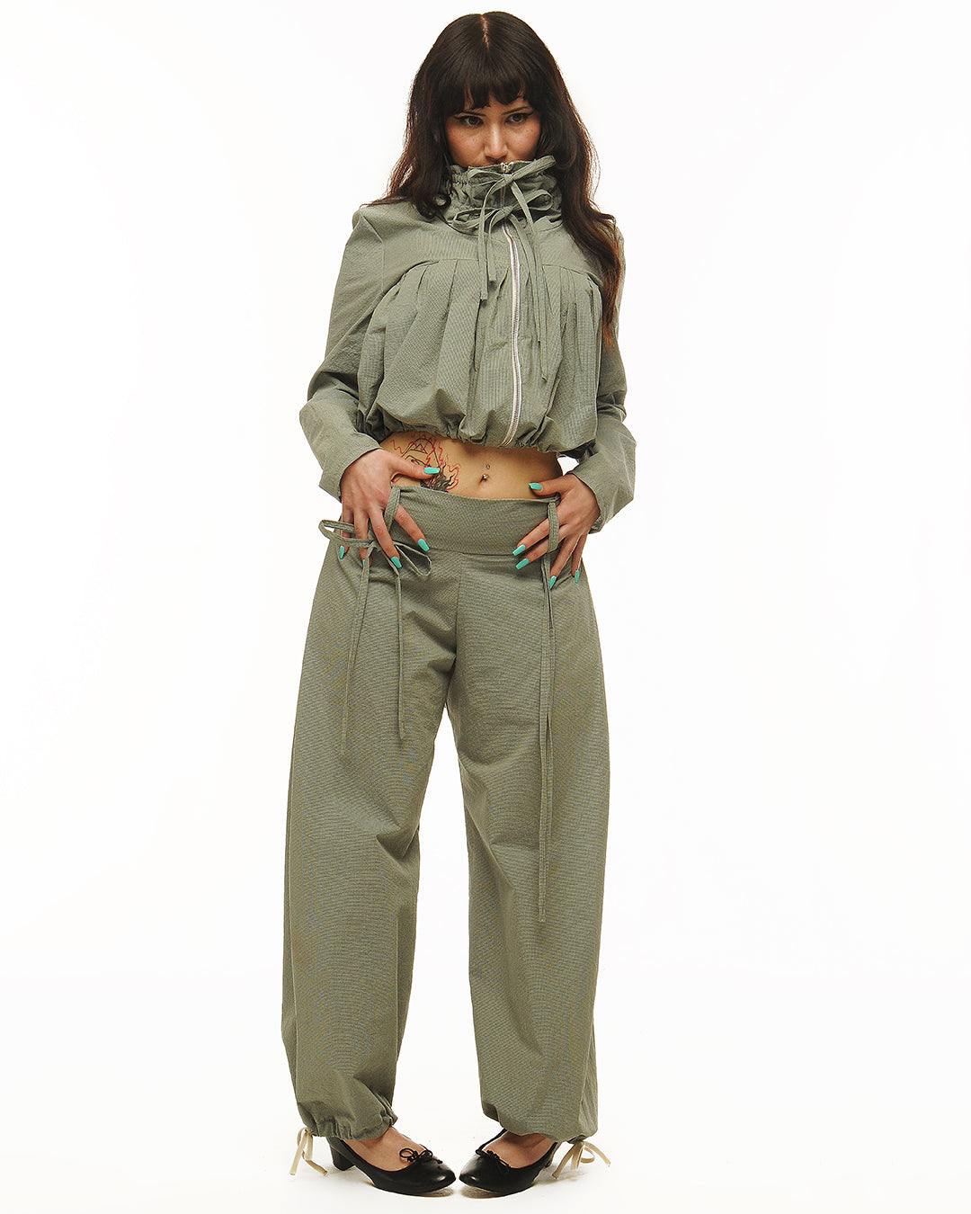 Cotton bubble zip up
