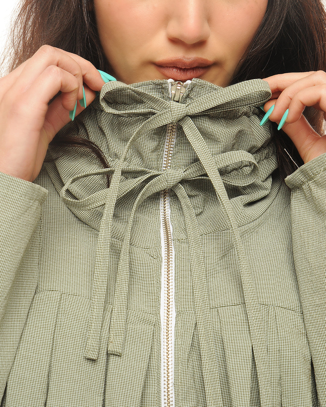 Cotton bubble zip up
