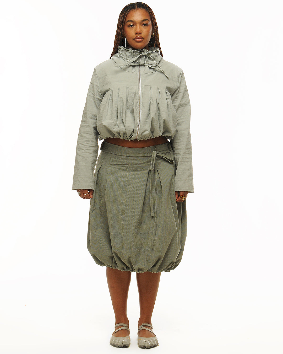 Cotton bubble zip up