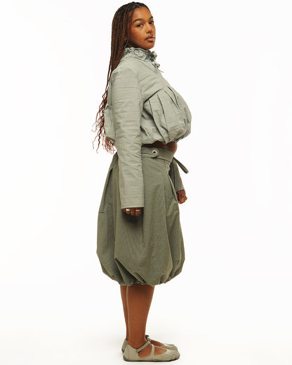 Cotton bubble zip up