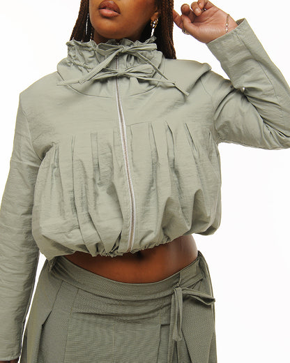 Cotton bubble zip up