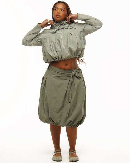 Cotton bubble zip up