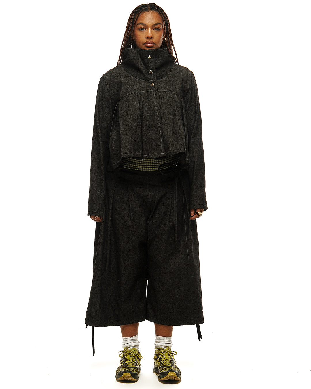 Pleated pea jacket