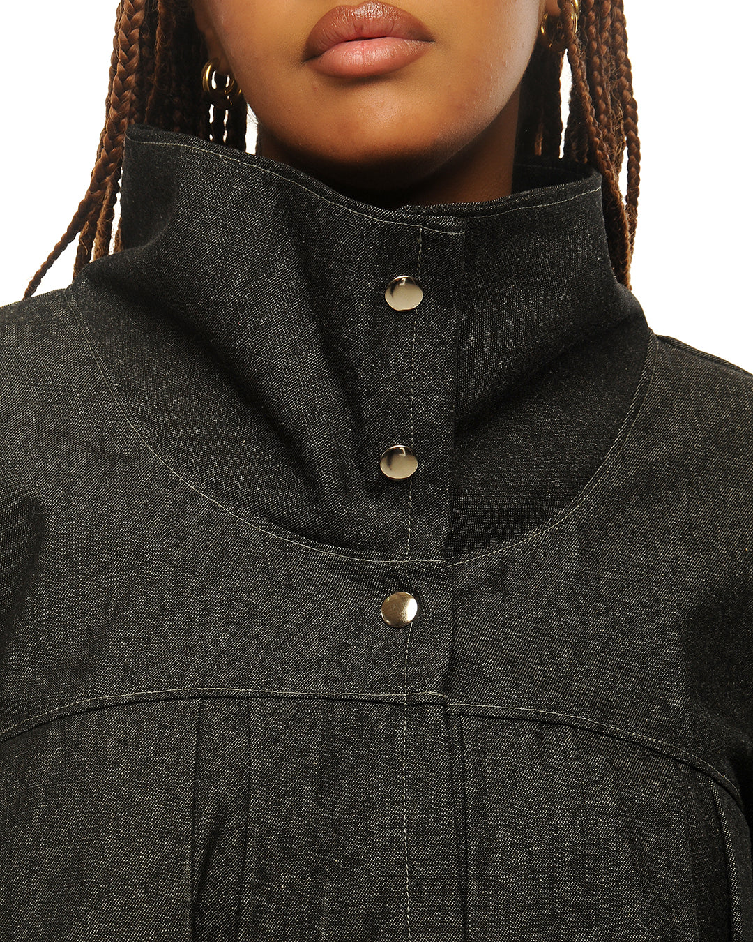Pleated pea jacket