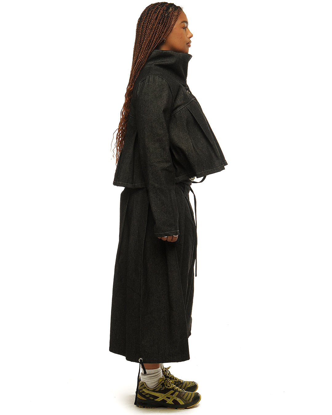 Pleated pea jacket