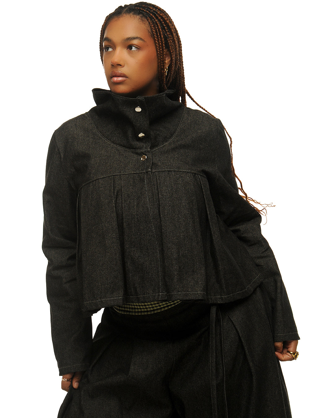 Pleated pea jacket