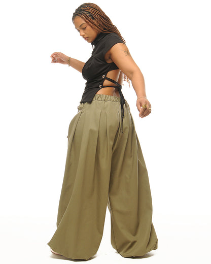 Box pleat baggies- sage, black, cream  & grey