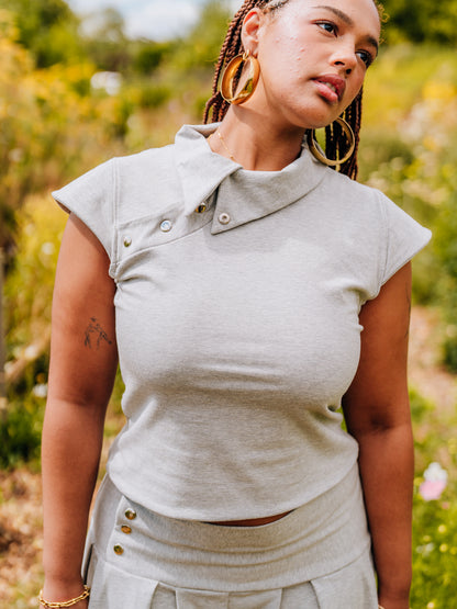 Jersey popper tee