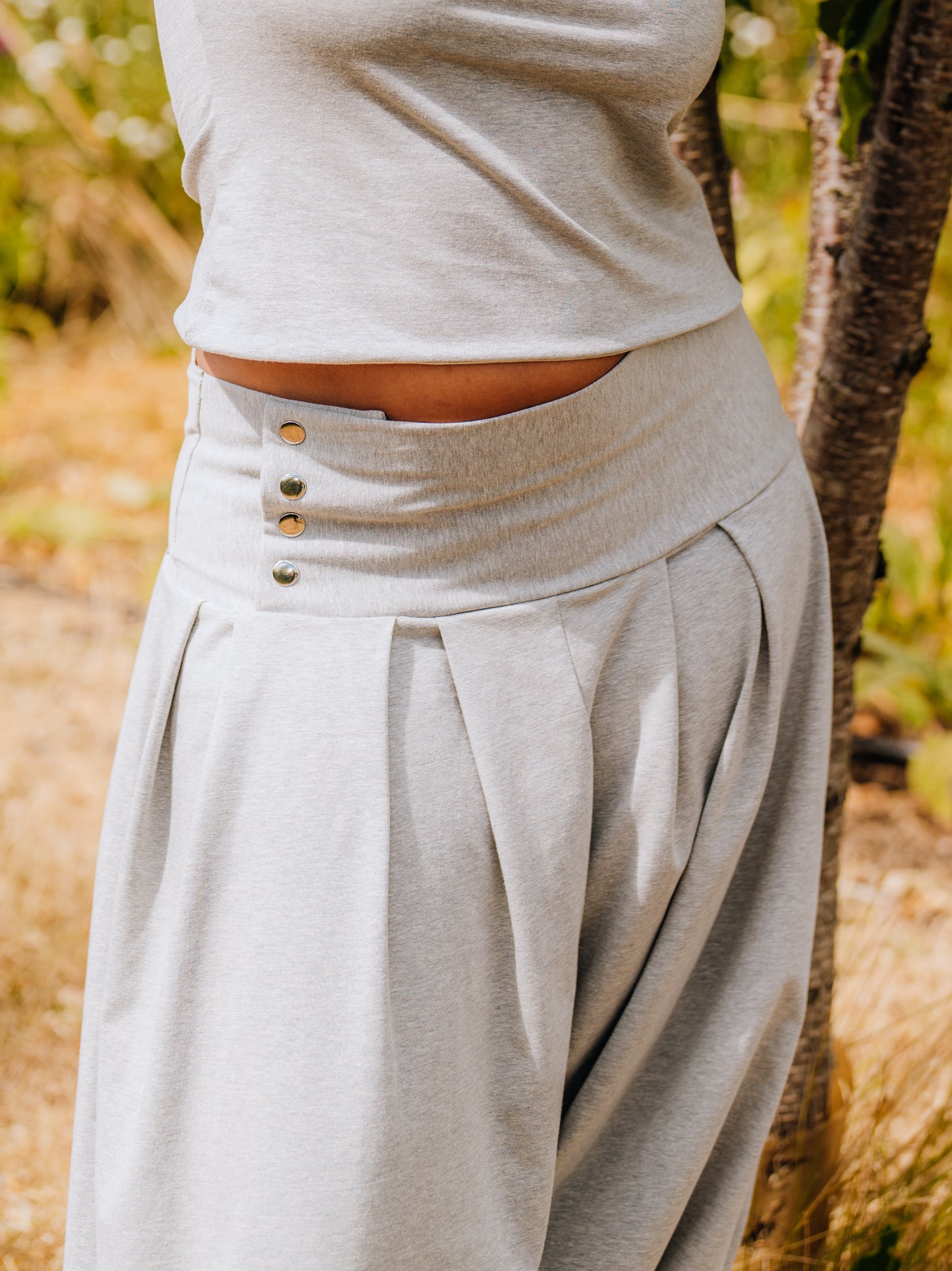 Jersey box pleat culottes